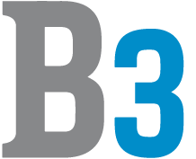 Das Bild zeigt den Schriftzug und Logo von B3