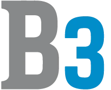 Das Bild zeigt den Schriftzug und Logo von B3