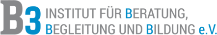 Logo von B3 auf weißem Grund mit der Schrift B3 Institut für Beratung, Begleitung und Bildung