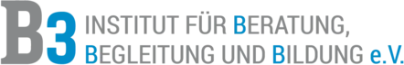 Logo von B3 auf weißem Grund mit der Schrift B3 Institut für Beratung, Begleitung und Bildung