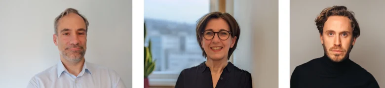 Portraitfotos von Herrn Bischoff, Frau Hagedorn und Herr Heinen