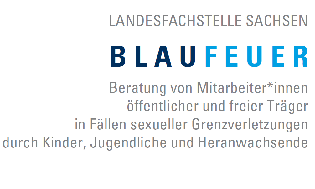 weißer Untergrund mit der Schrift Blaufeuer