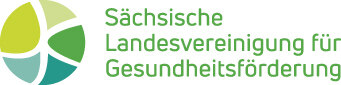weißer Untergrund mit grüner Schrift sächsische Landesvereinigung für Gesundheitsförderung e. V.