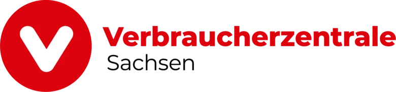 Logo der Verbraucherzentrale in roter Schrift Verbraucherzentrale Sachsen