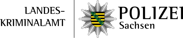 weißer Grund mit Landeskriminalamt und Polizei Sachen mit Polizeistern