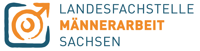 weißer Untergrund mit Schrift Landesfachstelle Männerarbeit Sachsen